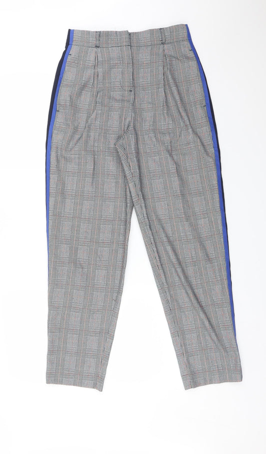 Topshop Womens Multicoloured Check Polyester Dress Pants Trousers Size 6 L28 in Regular