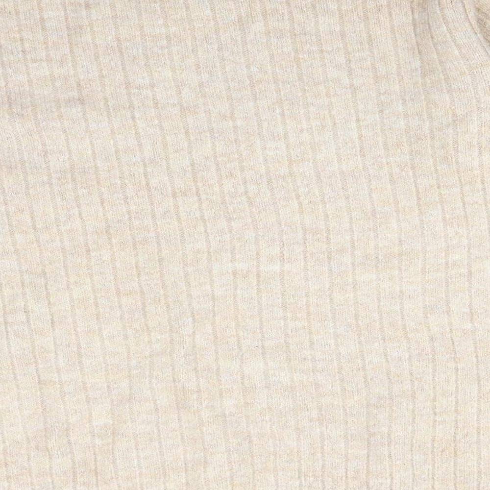 Brand and care label for George women’s beige striped acrylic pullover sweatshirt, size S