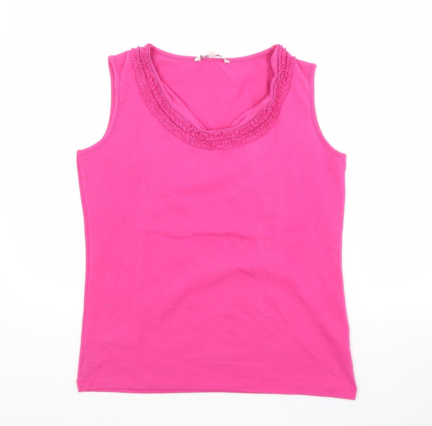 Lakeland Womens Pink  Cotton Basic Tank Size 12 Scoop Neck