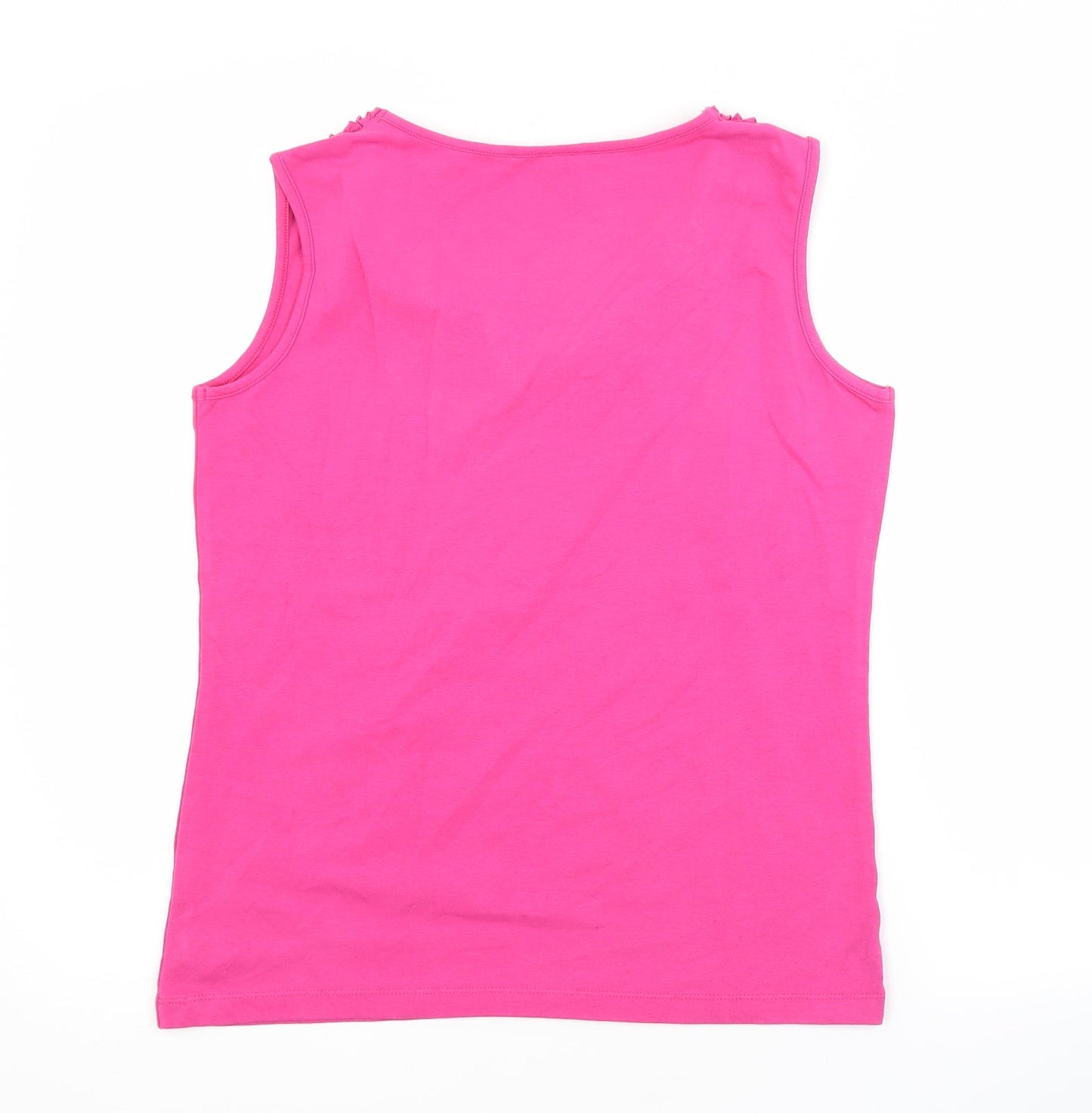 Lakeland Womens Pink  Cotton Basic Tank Size 12 Scoop Neck
