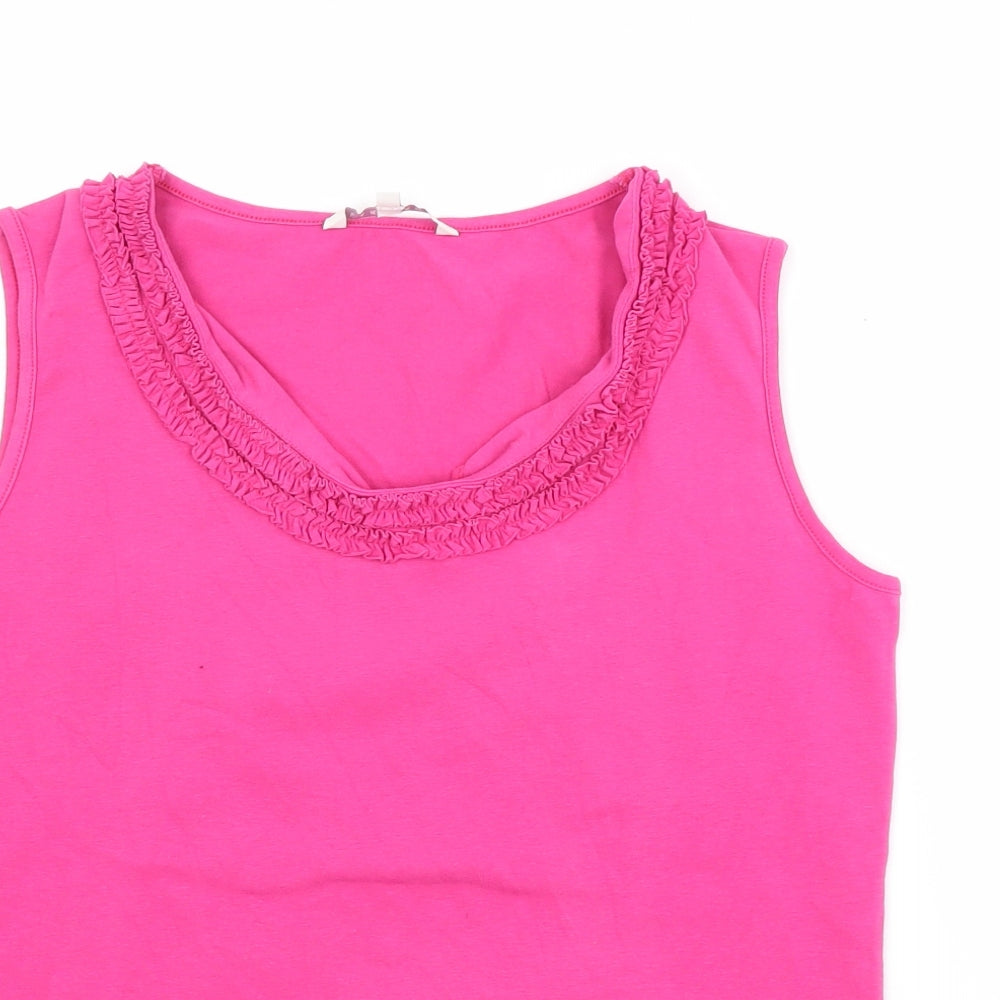 Lakeland Womens Pink  Cotton Basic Tank Size 12 Scoop Neck