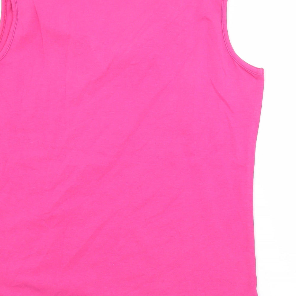 Lakeland Womens Pink  Cotton Basic Tank Size 12 Scoop Neck