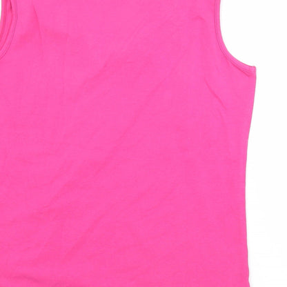 Lakeland Womens Pink  Cotton Basic Tank Size 12 Scoop Neck