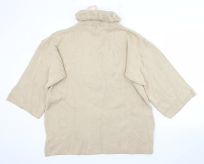 Womens UK Size L Misspap Beige Pullover Jumper