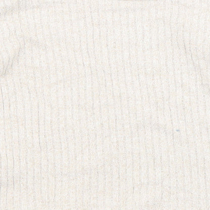 George Baby Beige Geometric Viscose Basic T-Shirt Size 12-18 Months Crew Neck