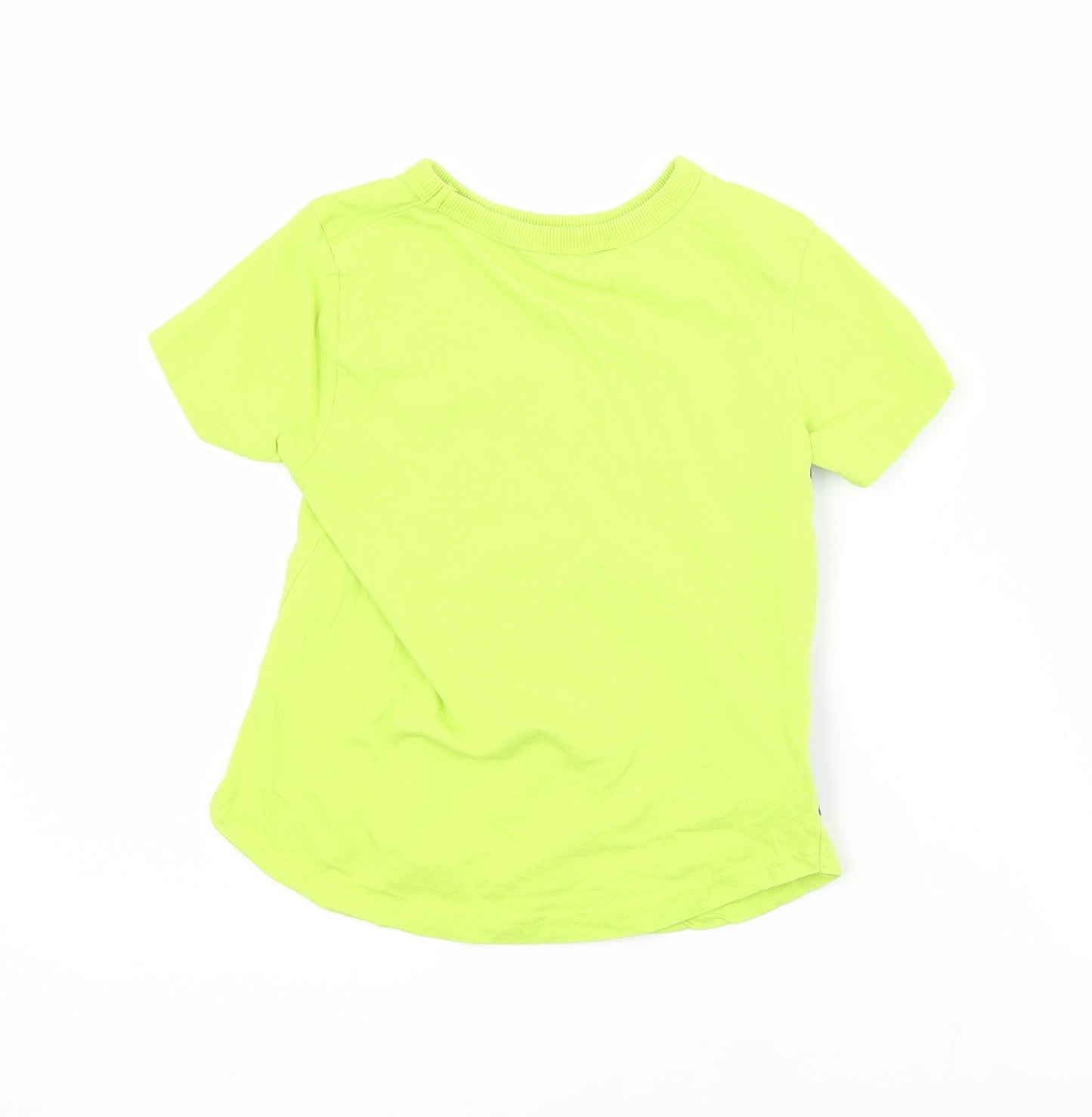 George Boys Green  Cotton Basic T-Shirt Size 3-4 Years Crew Neck
