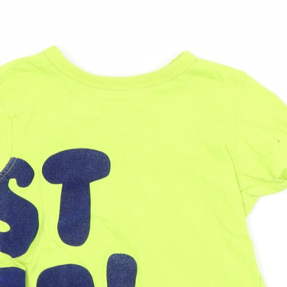 George Boys Green  Cotton Basic T-Shirt Size 3-4 Years Crew Neck