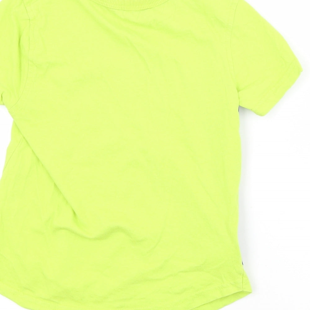 George Boys Green  Cotton Basic T-Shirt Size 3-4 Years Crew Neck