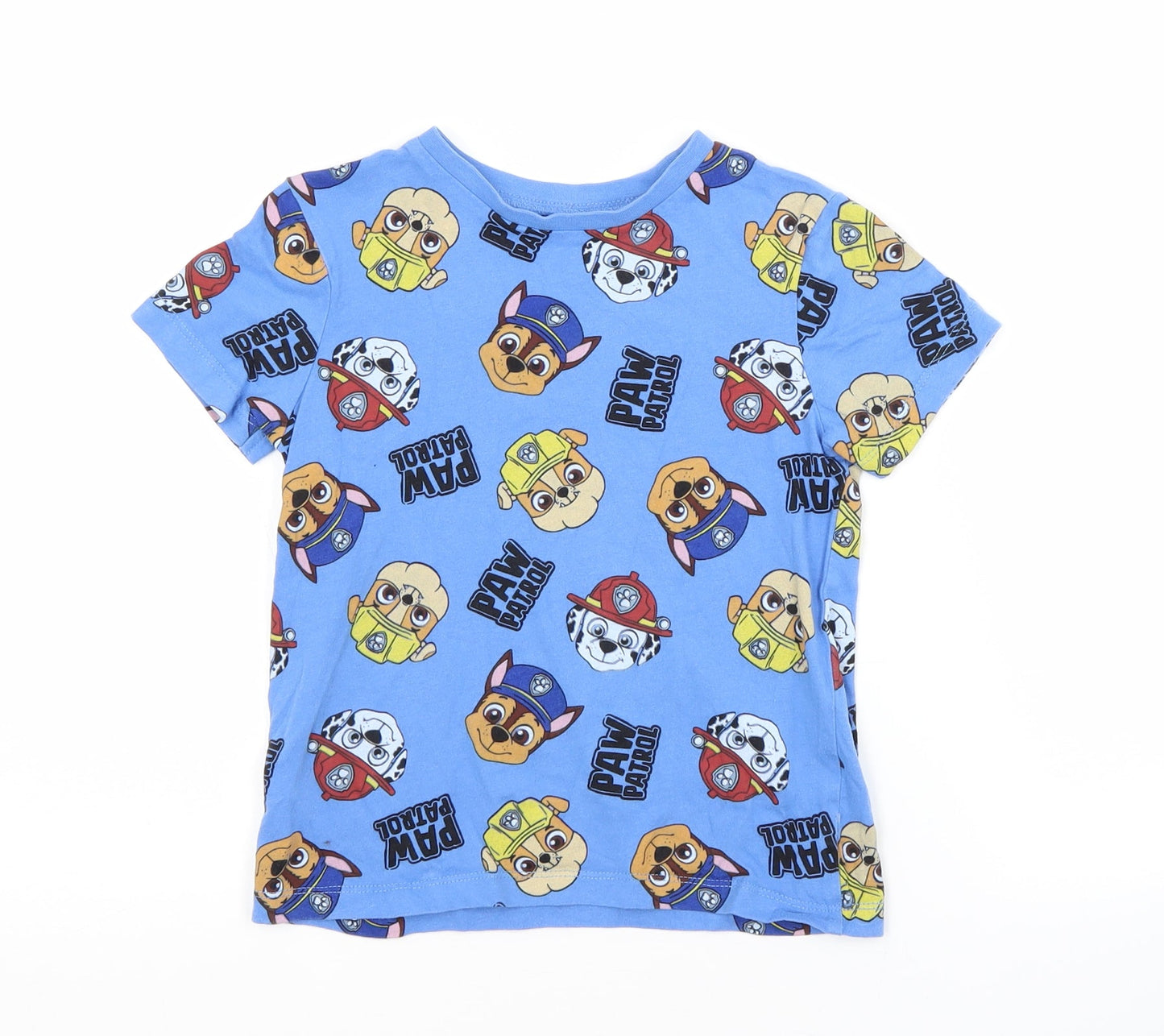 Preworn Boys Blue Animal Print  Basic T-Shirt  Crew Neck  - PAW PATROL