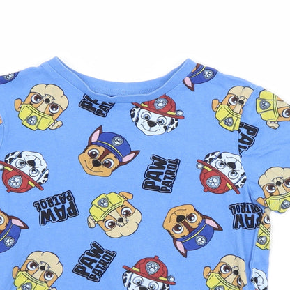 Preworn Boys Blue Animal Print  Basic T-Shirt  Crew Neck  - PAW PATROL