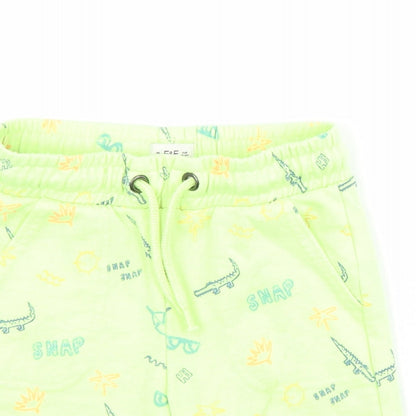 F&F Boys Green Geometric Cotton Sweat Shorts Size 3-4 Years  Regular