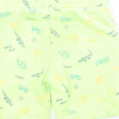 F&F Boys Green Geometric Cotton Sweat Shorts Size 3-4 Years  Regular