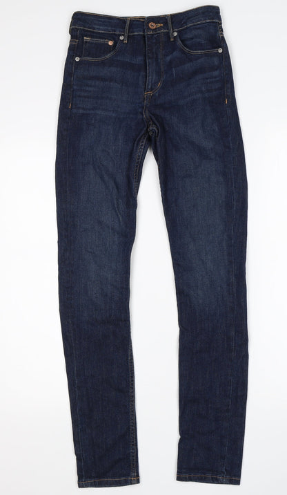 H&M Womens Blue  Cotton Skinny Jeans Size 26 in L30 in Regular