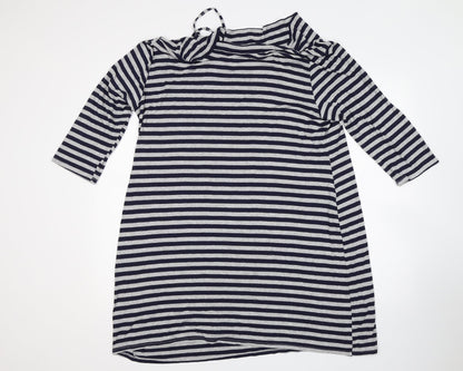 Roman Womens Multicoloured Striped Viscose T-Shirt Dress  Size L  Boat Neck