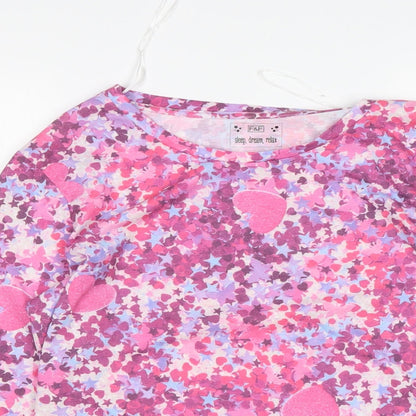 F&F Womens Multicoloured Floral Polyester Top Pyjama Top Size 8