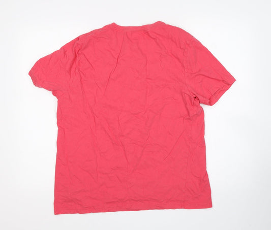 F&F Womens Pink  Cotton Basic T-Shirt Size L Round Neck