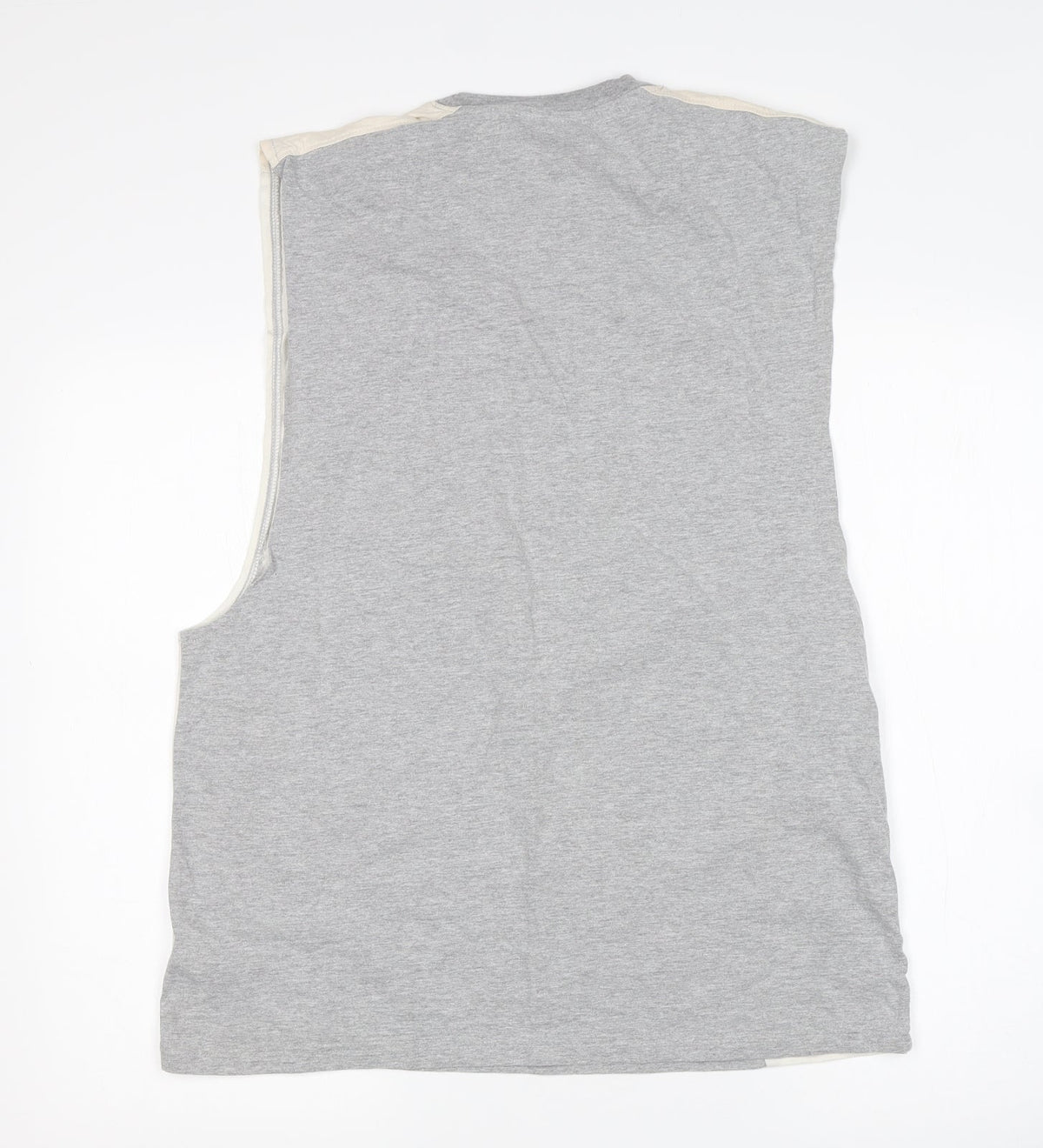 Back view of boohooMAN men’s multicoloured cotton basic tank, size L, round neck
