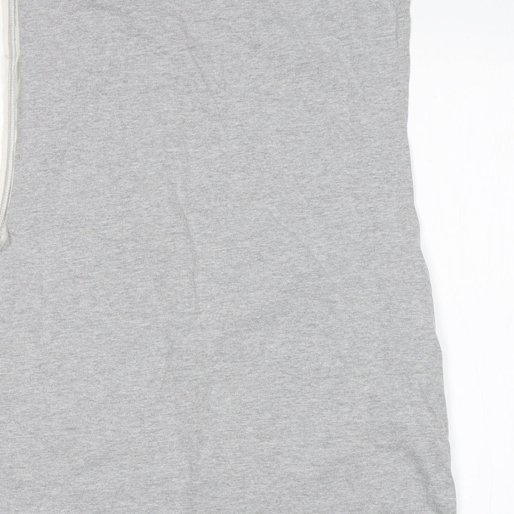 Brand and care label for boohooMAN men’s multicoloured cotton basic tank, size L, round neck