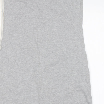 Brand and care label for boohooMAN men’s multicoloured cotton basic tank, size L, round neck
