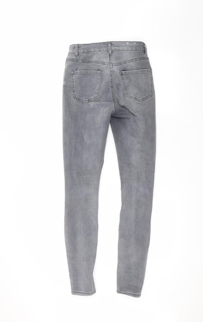 New Look Womens Grey  Cotton Skinny Jeans Size 8 L29 in Regular