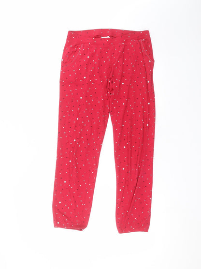 Womens UK Size XS Preworn Regular Fit Sweatpants Red Trousers