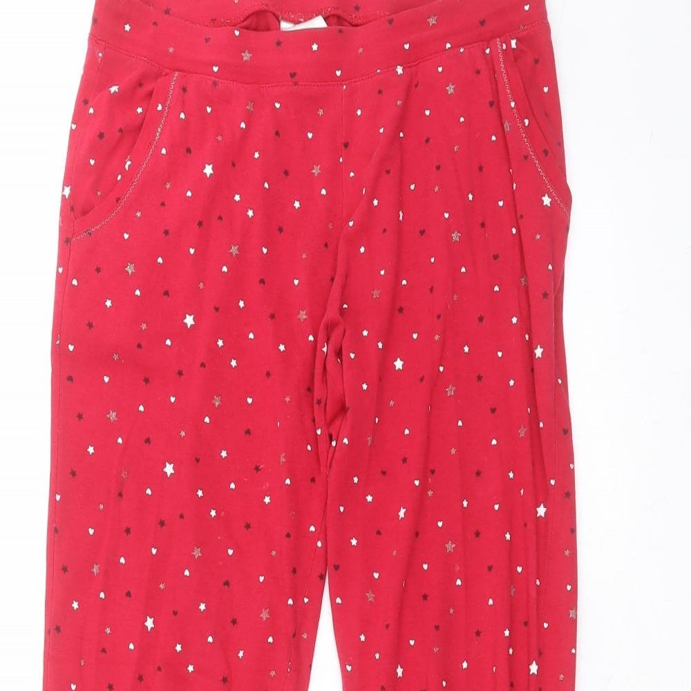 Womens UK Size XS Preworn Regular Fit Sweatpants Red Trousers
