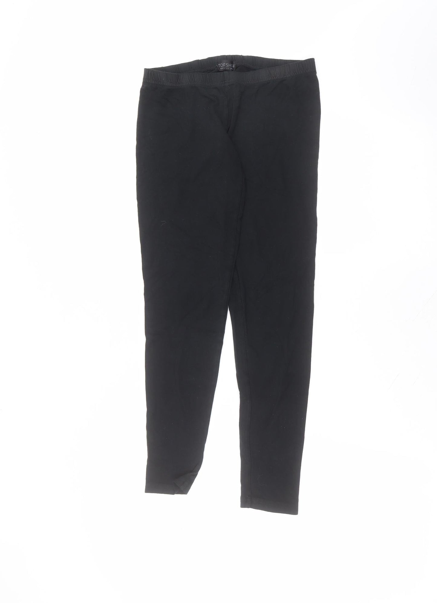 Topshop Womens Black  Viscose Trousers  Size 10 L23 in Regular