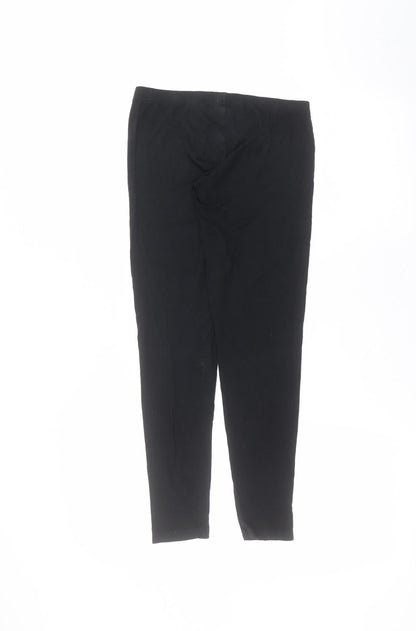 Topshop Womens Black  Viscose Trousers  Size 10 L23 in Regular