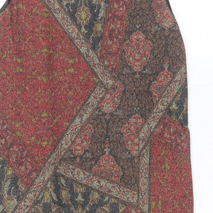 Jaune Rouge Womens Red  Polyester Basic Blouse Size M Roll Neck