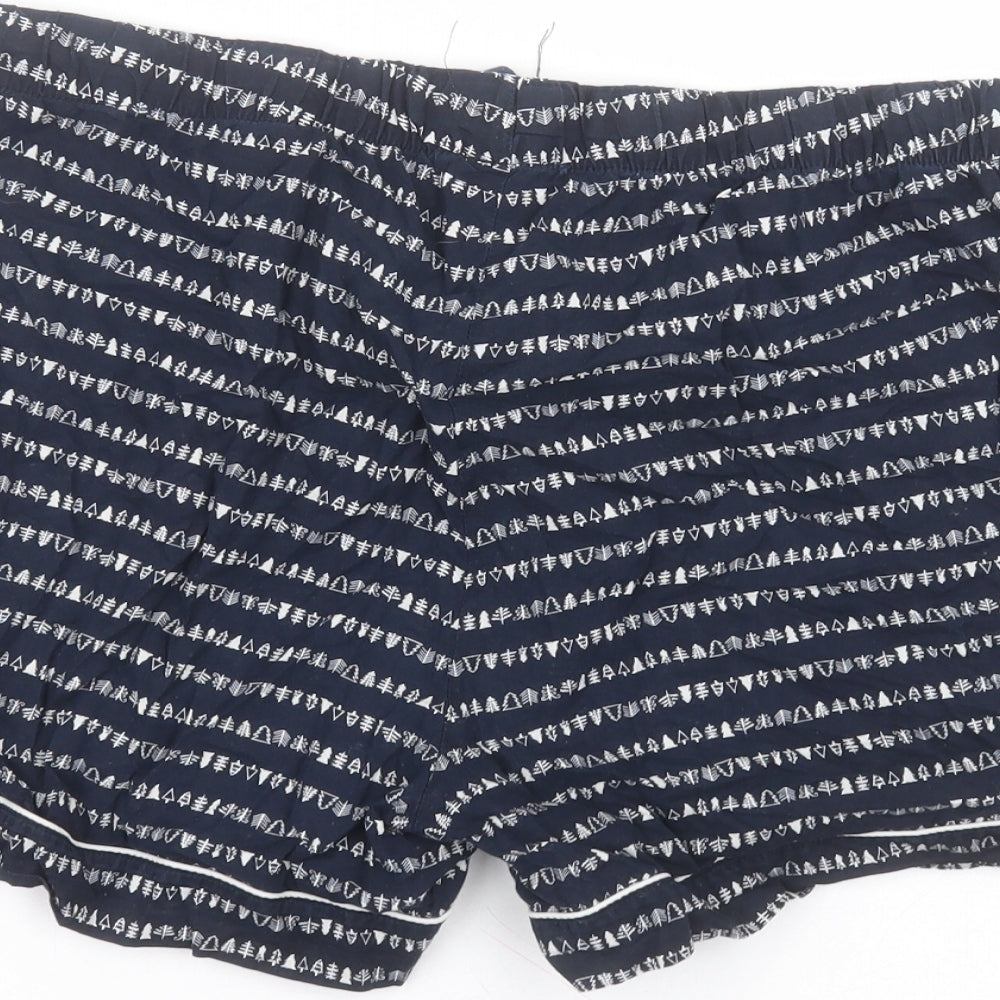 Pieces Womens Blue  Cotton Paperbag Shorts Size XL  Regular