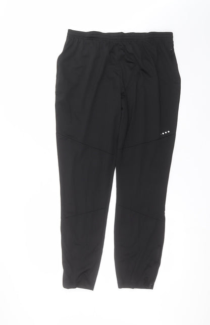 soulux Mens Black  Polyester Sweatpants Trousers Size L L28 in Regular