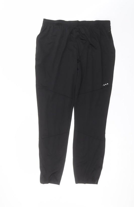 soulux Mens Black  Polyester Sweatpants Trousers Size L L28 in Regular