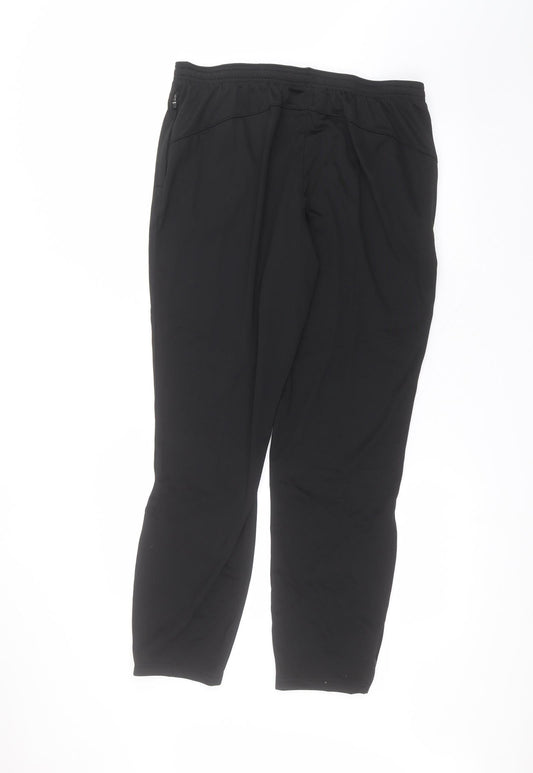soulux Mens Black  Polyester Sweatpants Trousers Size L L28 in Regular