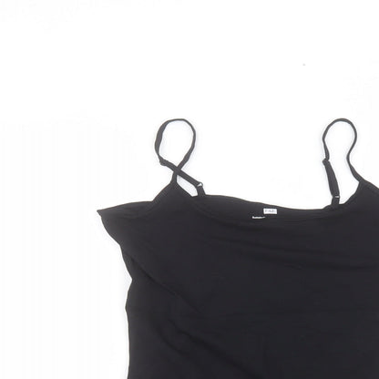 F&F Womens Black  Cotton Basic T-Shirt Size 10 Round Neck