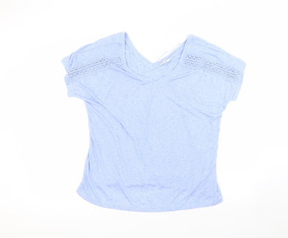 Nutmeg Womens Blue  Polyester Basic T-Shirt Size 12 Round Neck