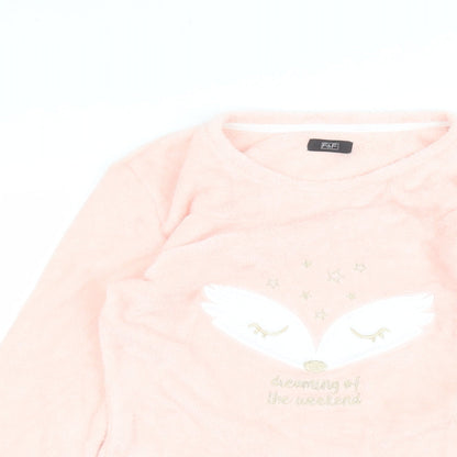 F&F Womens Pink Round Neck  Polyester Pullover Jumper Size 6