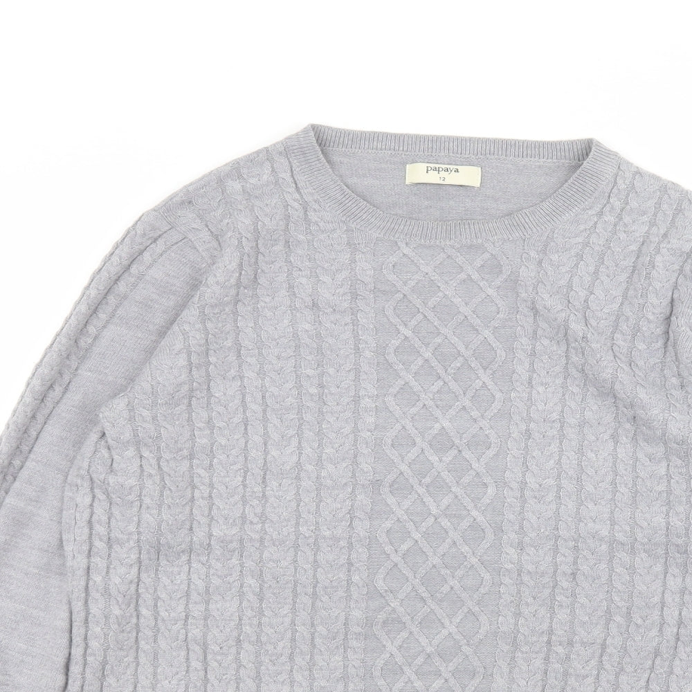 Womens UK Size 12 Matalan Grey Pullover Jumper
