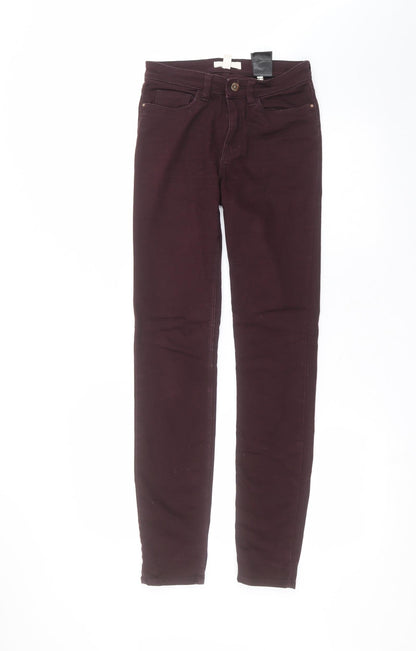 Womens UK Size 6 H&M Regular Fit Skinny Red Jeans