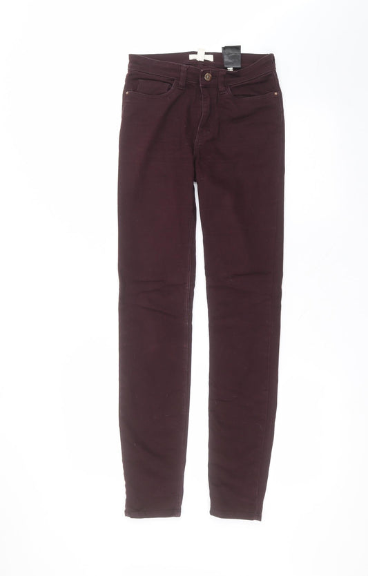 Womens UK Size 6 H&M Regular Fit Skinny Red Jeans