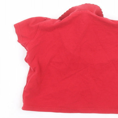 George Girls Red  Cotton Basic Polo Size 4-5 Years Collared