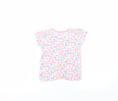 Primark Girls White  Cotton Basic T-Shirt Size 4-5 Years Round Neck