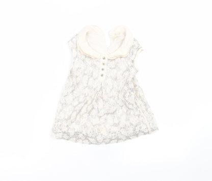 NEXT Girls White  Cotton A-Line  Size 5 Years  Collared