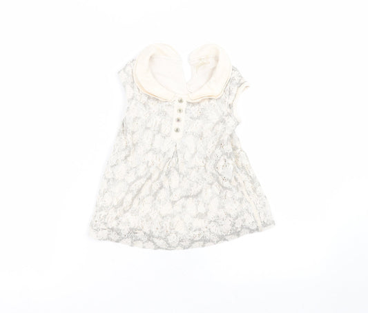NEXT Girls White  Cotton A-Line  Size 5 Years  Collared