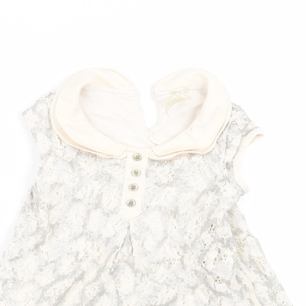 NEXT Girls White  Cotton A-Line  Size 5 Years  Collared
