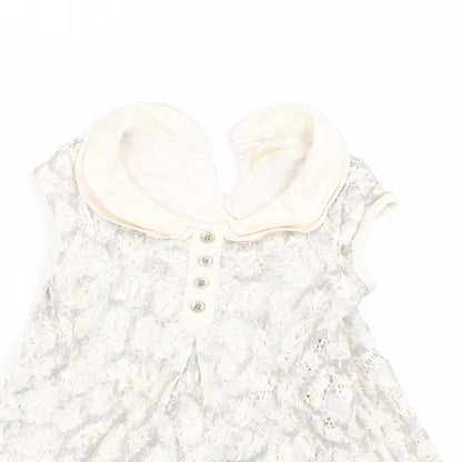 NEXT Girls White  Cotton A-Line  Size 5 Years  Collared