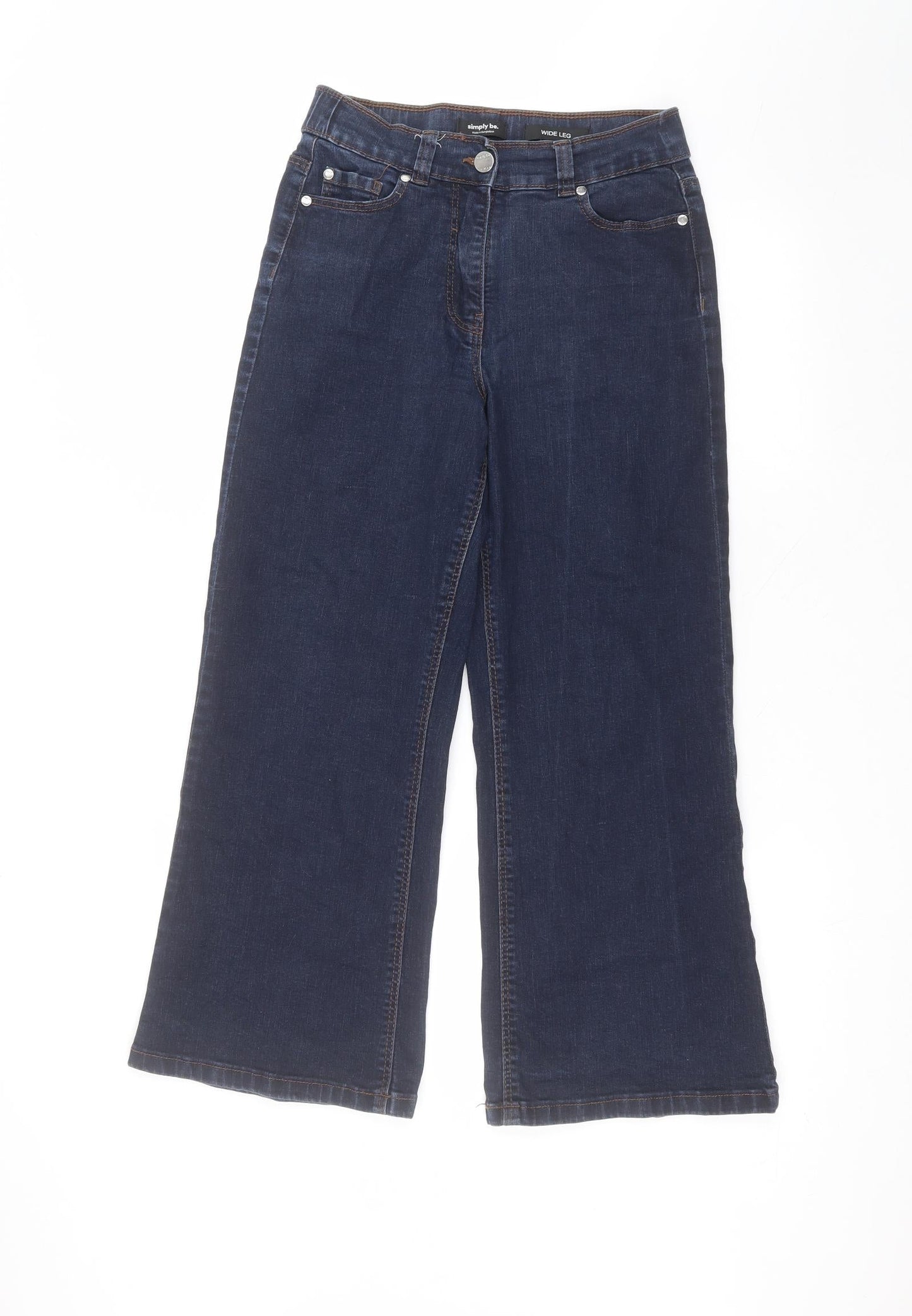 Simply Be Womens Blue  Cotton Straight Jeans Size 10 L25 in Regular