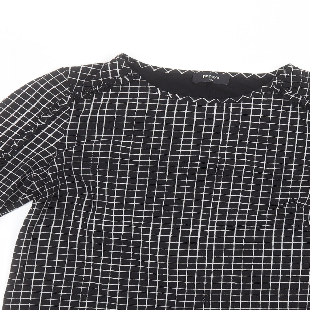 Womens UK Size 10 Matalan Black Basic T-Shirt
