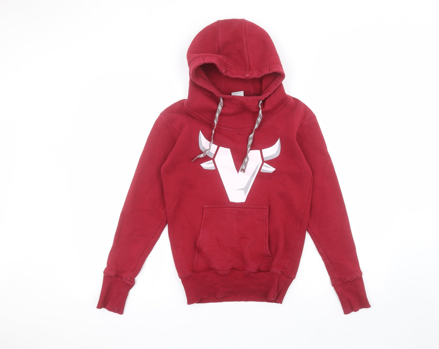 ventspus Mens Red  Cotton Pullover Hoodie Size XS