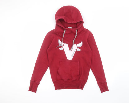 ventspus Mens Red  Cotton Pullover Hoodie Size XS