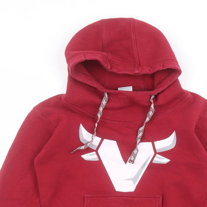 ventspus Mens Red  Cotton Pullover Hoodie Size XS